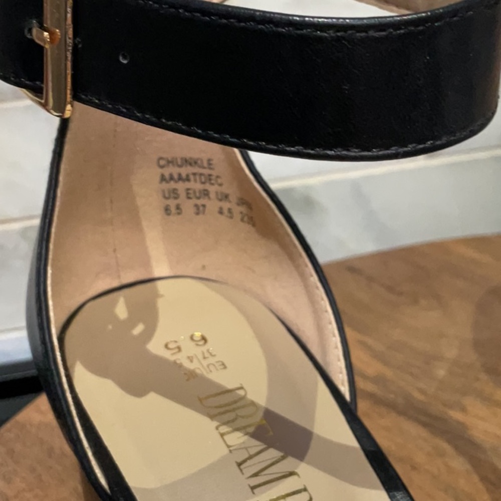 Dream Pairs Chunkle Low Heel Ankle Strap Black Open Toe Chunky Sandals - Picture 2 of 6
